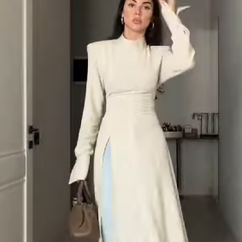 Formal Wear Women Us - Women's Elegant High Neck Long Sleeve