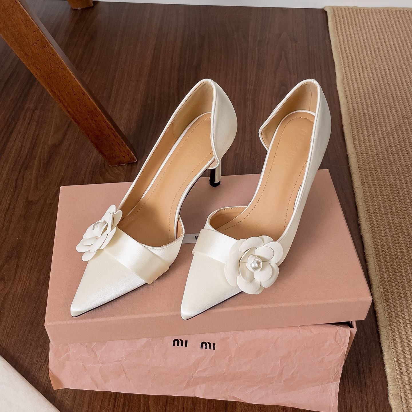 Women Formal Wear Heels - Satin Pointed Stiletto Pumps Women Floral