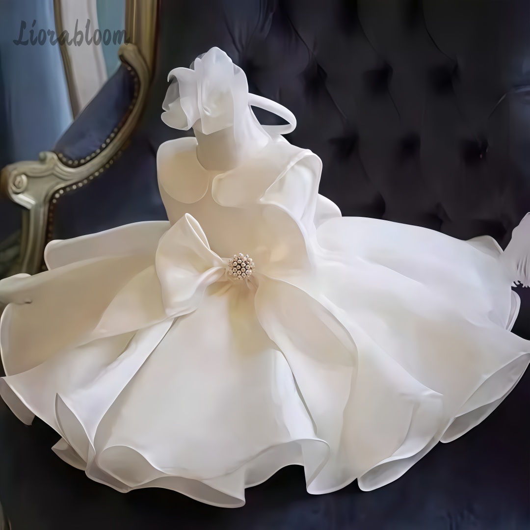 Formal Wear Women Us - White Pearl Embellished Dress Wedding Flower