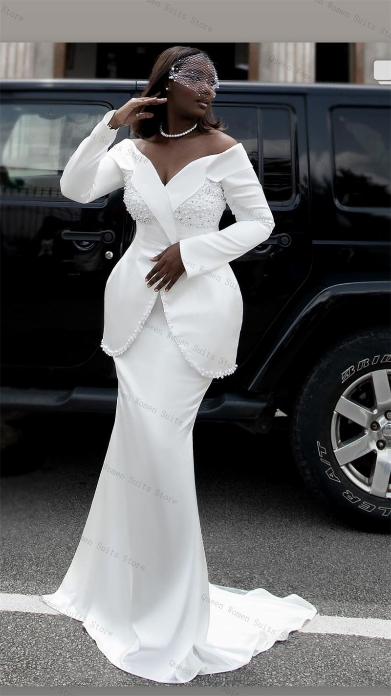 White Pearls Women Suit Skirt  - Women Formal Wear With Skirt recension och pris