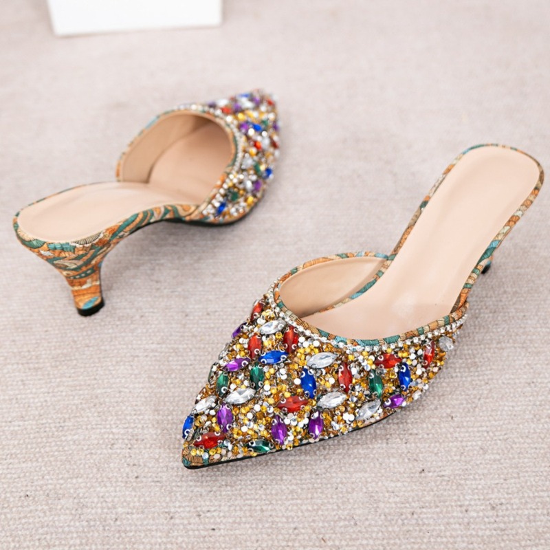 Luxury Rhinestone Kitten Heel  - Kitten Heel Women recension och pris