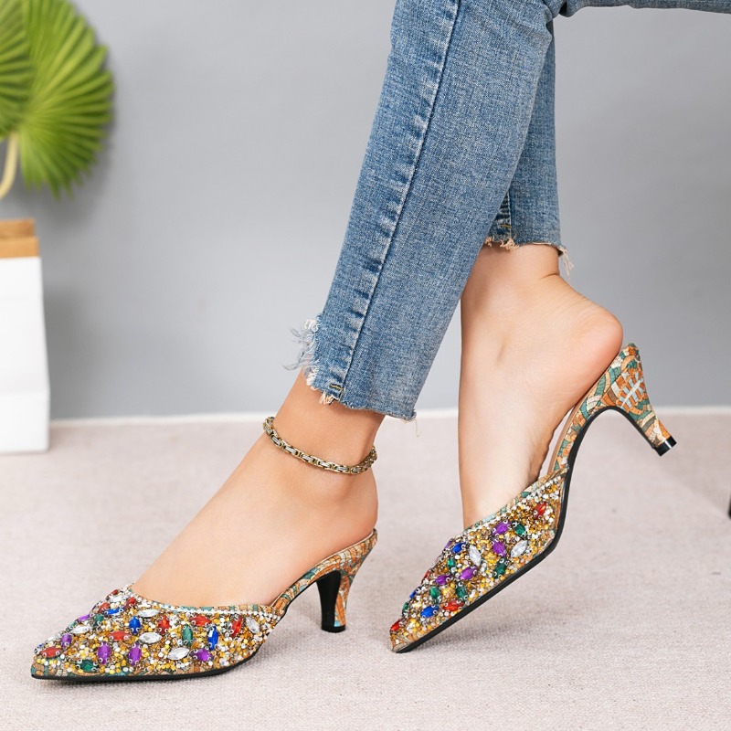 Luxury Rhinestone Kitten Heel  - Kitten Heel Women recension och pris