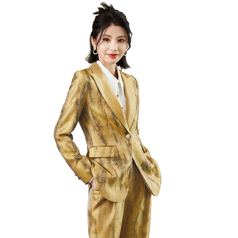 Women Golden Black Formal Pant - Women Formal Wear With Tie recension och pris