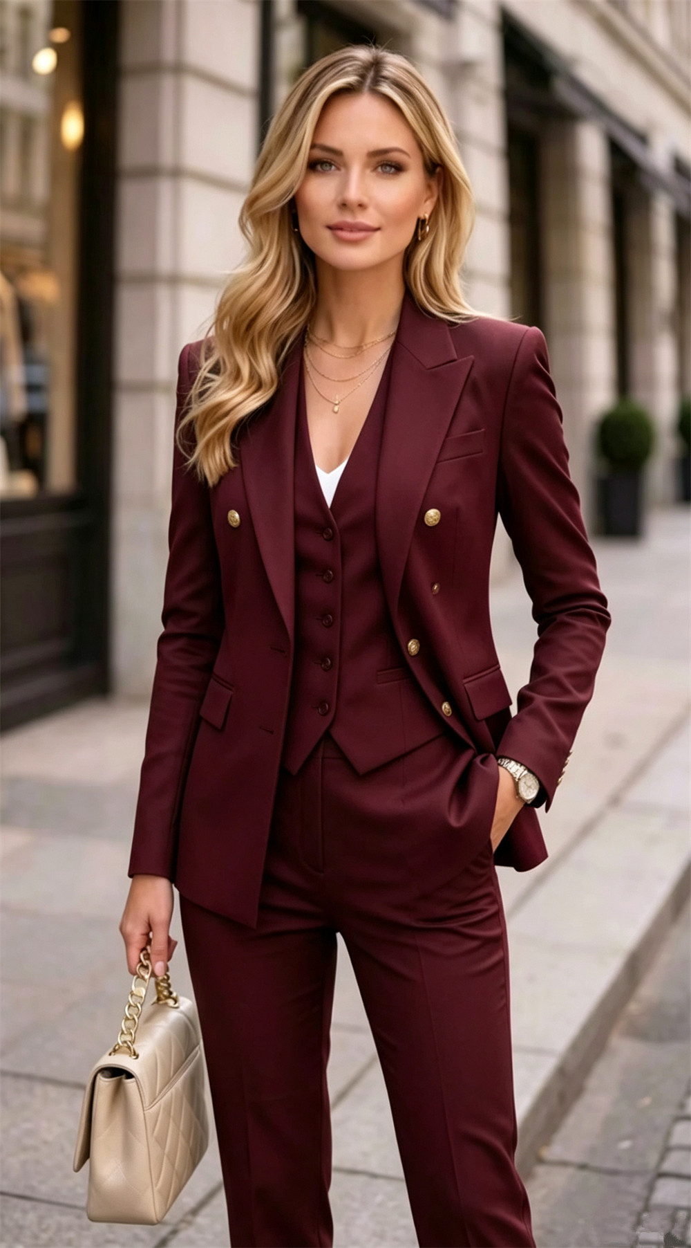 Lavender Women's Double Bested - Blazer Set Women Formal recension och pris