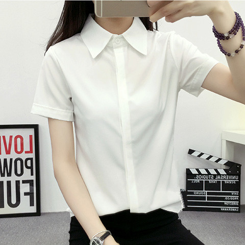 White Loose Short Sleeve Shirt - Large Women'S Formal Wear recension och pris