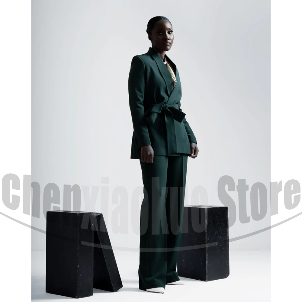 Women Suit Belted Blazer and W - Women Formal Wear With Tie recension och pris