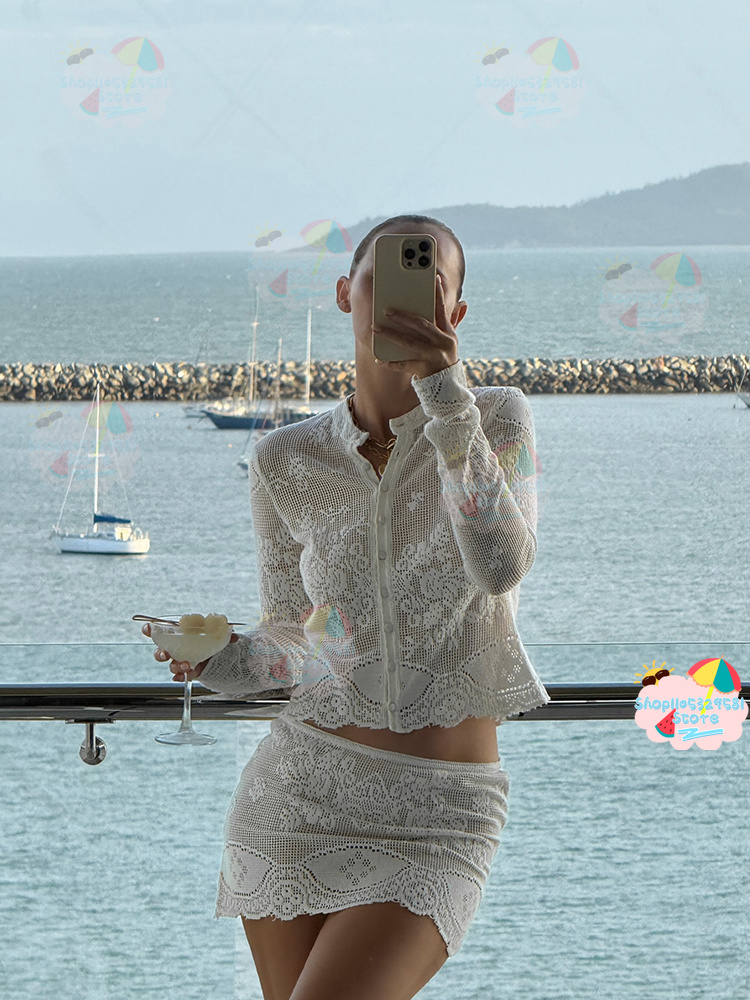 White Floral Hollow Crochet Tw - Women'S Holiday Formal Wear recension och pris