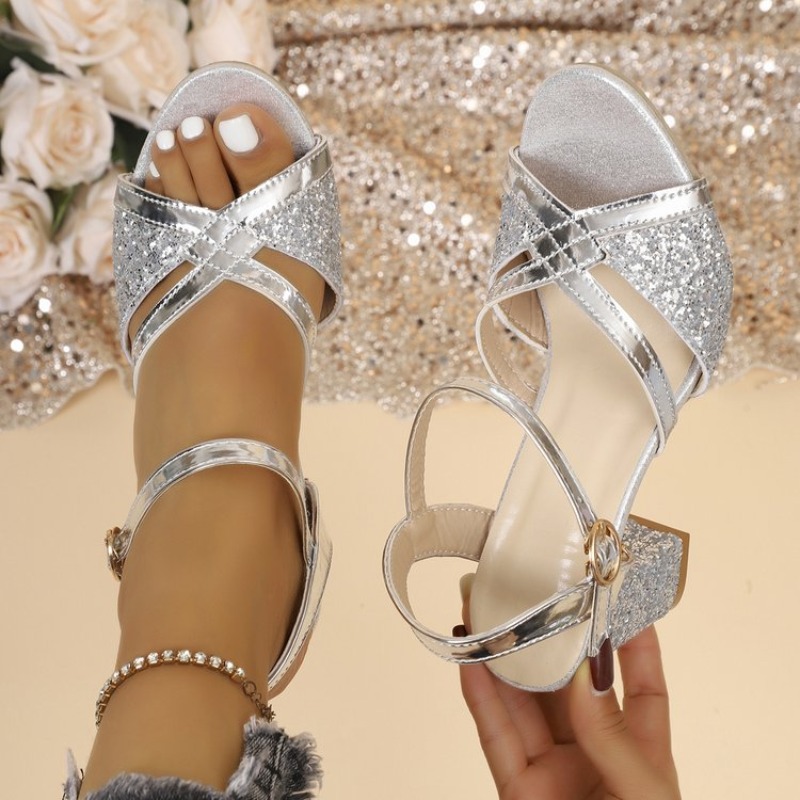 Women Block Heels Sandals Gold - Women Formal Wear For Wedding recension och pris