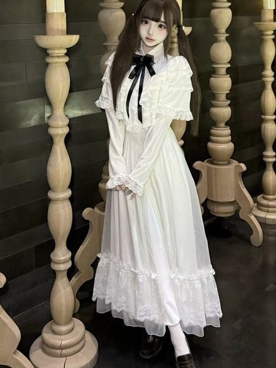 Japanese Short Sleeve Bow Lace - Women Formal Wear With Skirt recension och pris