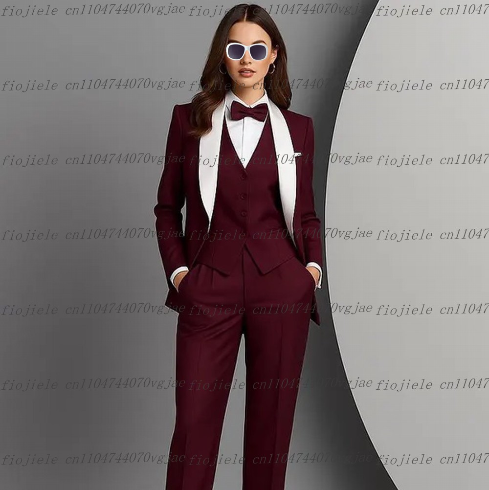 White Burgundy Formal Business - Blazer Set Women Formal recension och pris