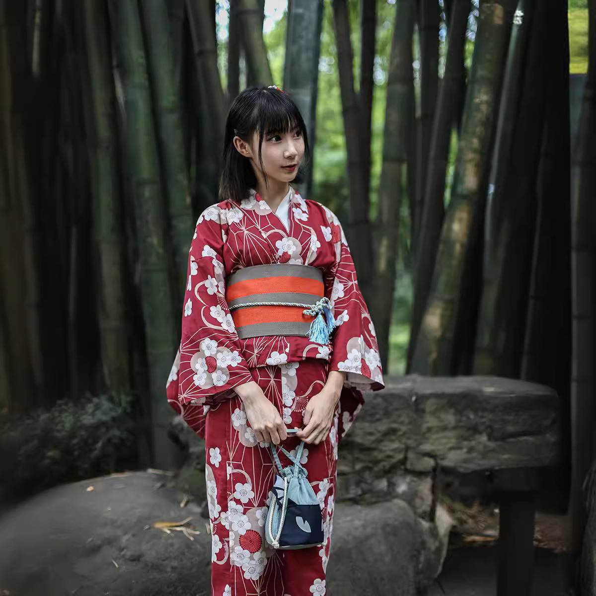 Red Japanese Yukata Kimono Fem - Women'S Red Formal Wear recension och pris