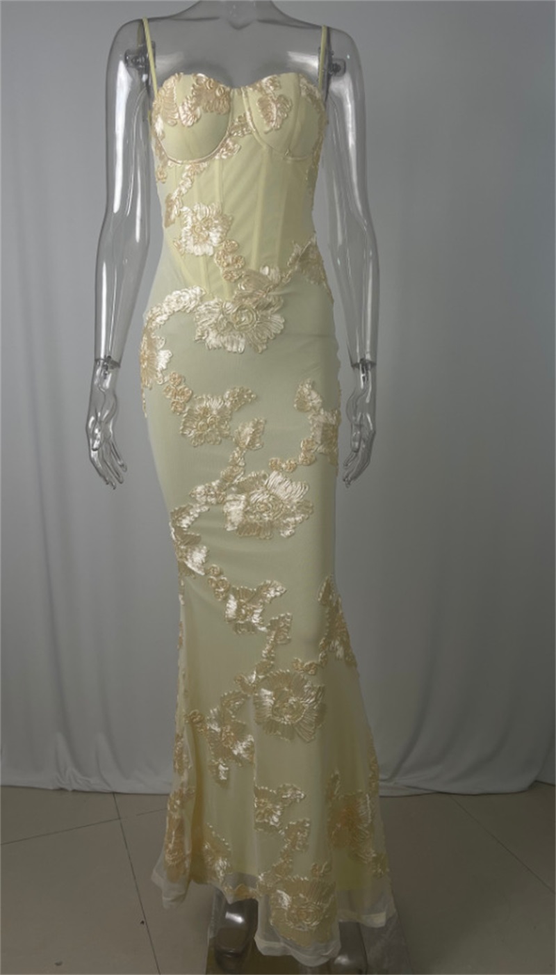 Yellow Embroidery Women Prom D - Women'S Holiday Formal Wear recension och pris