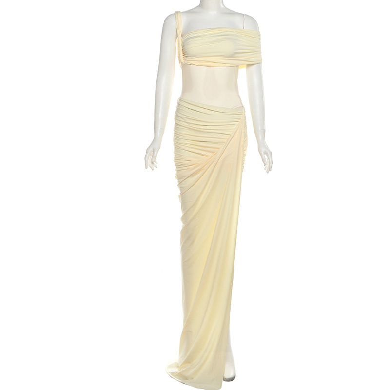 Yellow Women Prom Dress 2 Pcs  - Women'S Holiday Formal Wear recension och pris