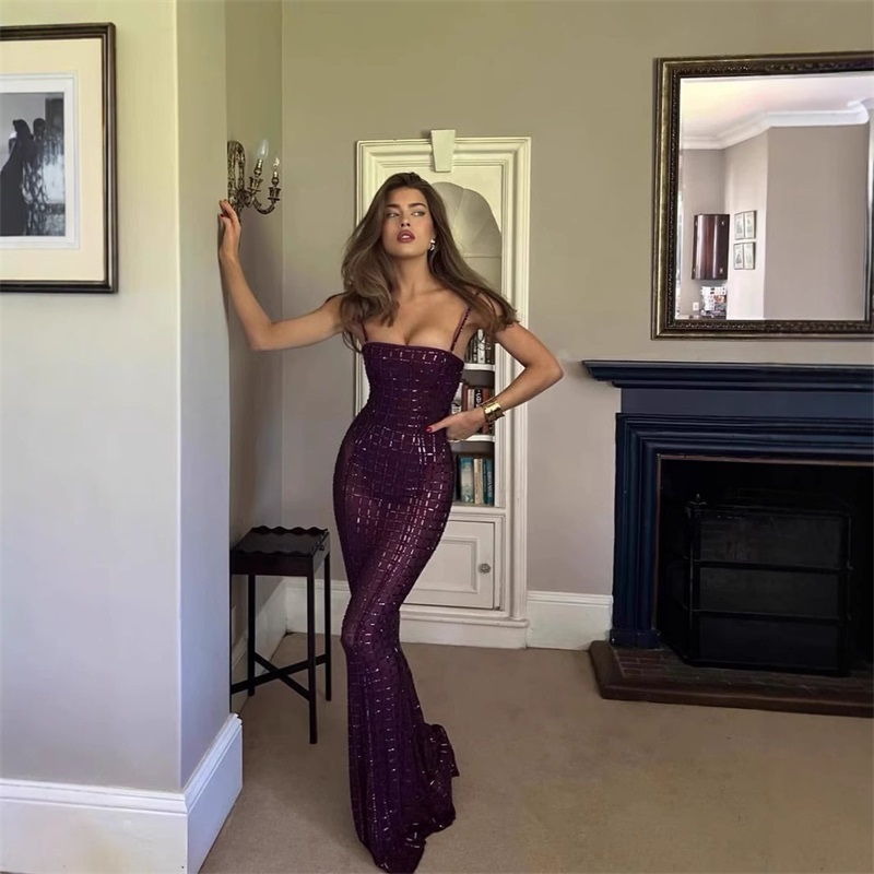 Purple Crystal Women Prom Dres - Women Formal Wear With Skirt recension och pris