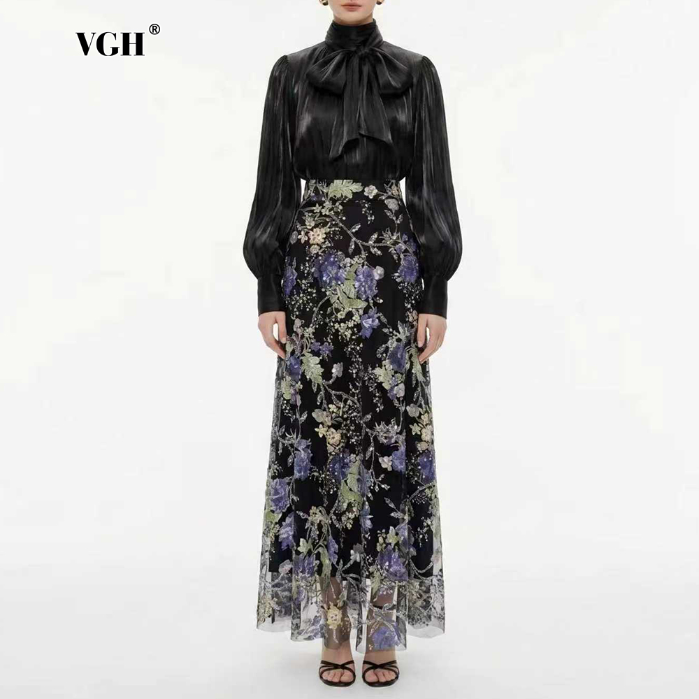VGH Elegant Chic Black Floral  - Women Formal Wear With Skirt recension och pris