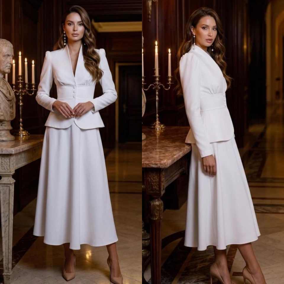 Elegant Two Piece Women Suit S - Women Formal Wear With Skirt recension och pris