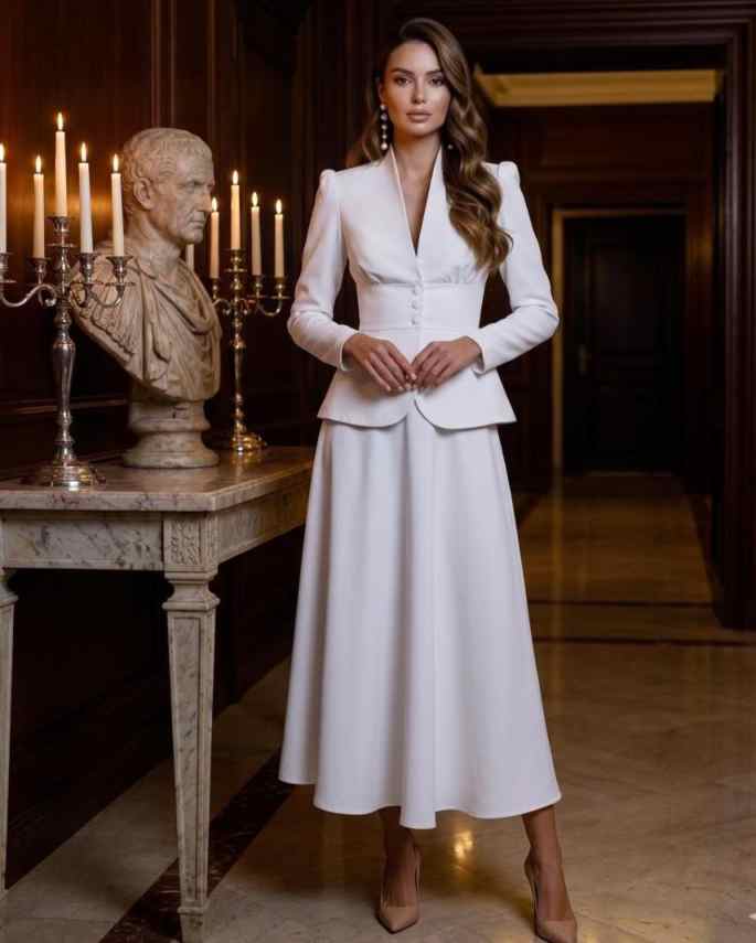 Elegant Two Piece Women Suit S - Women Formal Wear With Skirt recension och pris