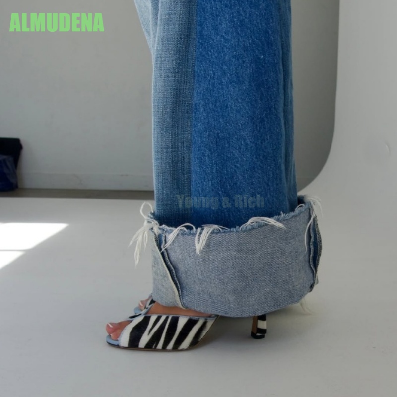 Zebra Print V-Cut Peep Toe Mul - Kitten Heel Women recension och pris