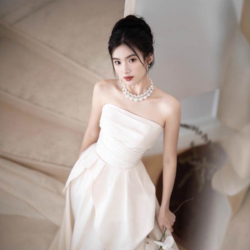 French Strapless Bride Engagem - Women Formal Wear For Wedding recension och pris