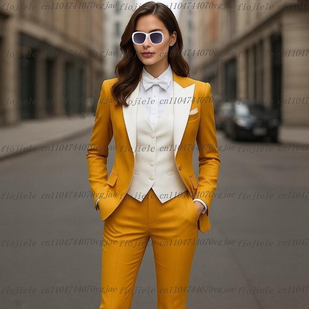 Yellow And White Formal Busine - Blazer Set Women Formal recension och pris