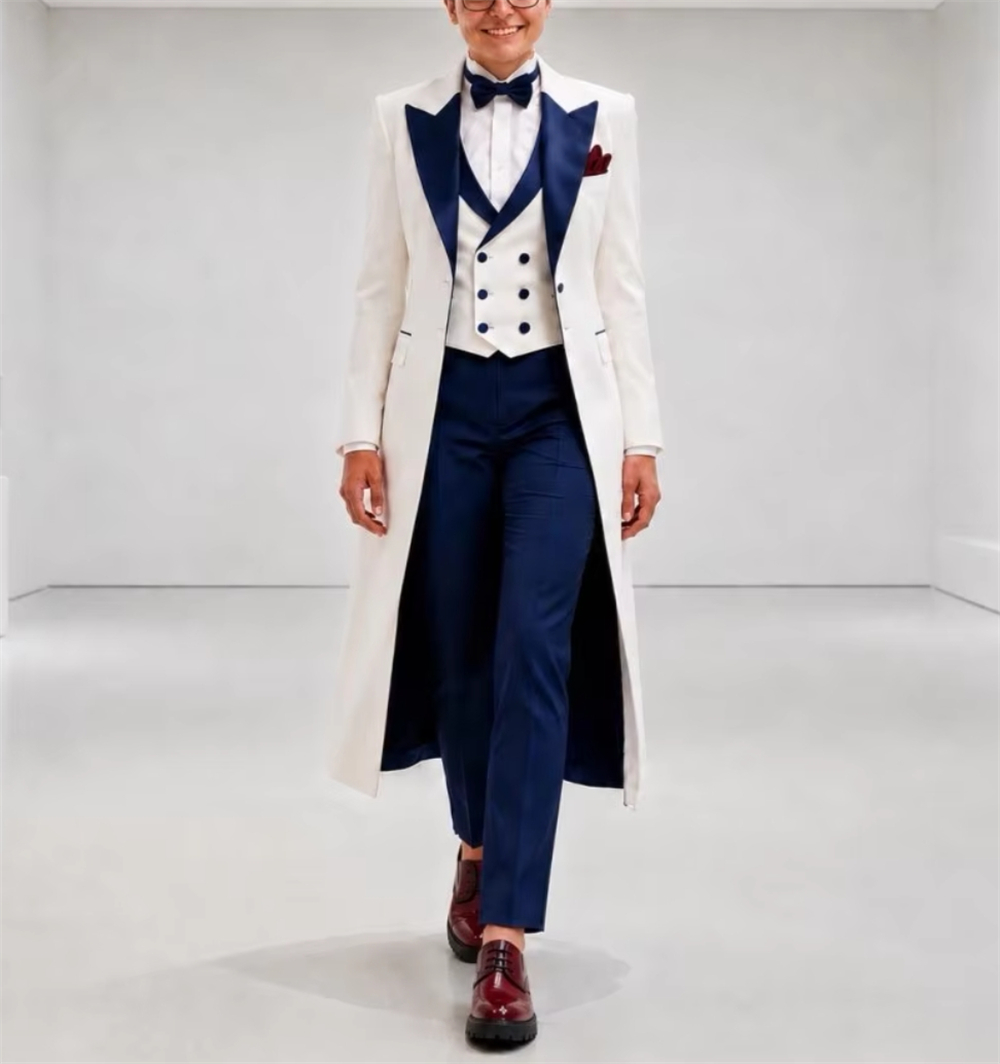 Navy Blue White Women's Jacket - Formal Wear Women Us recension och pris