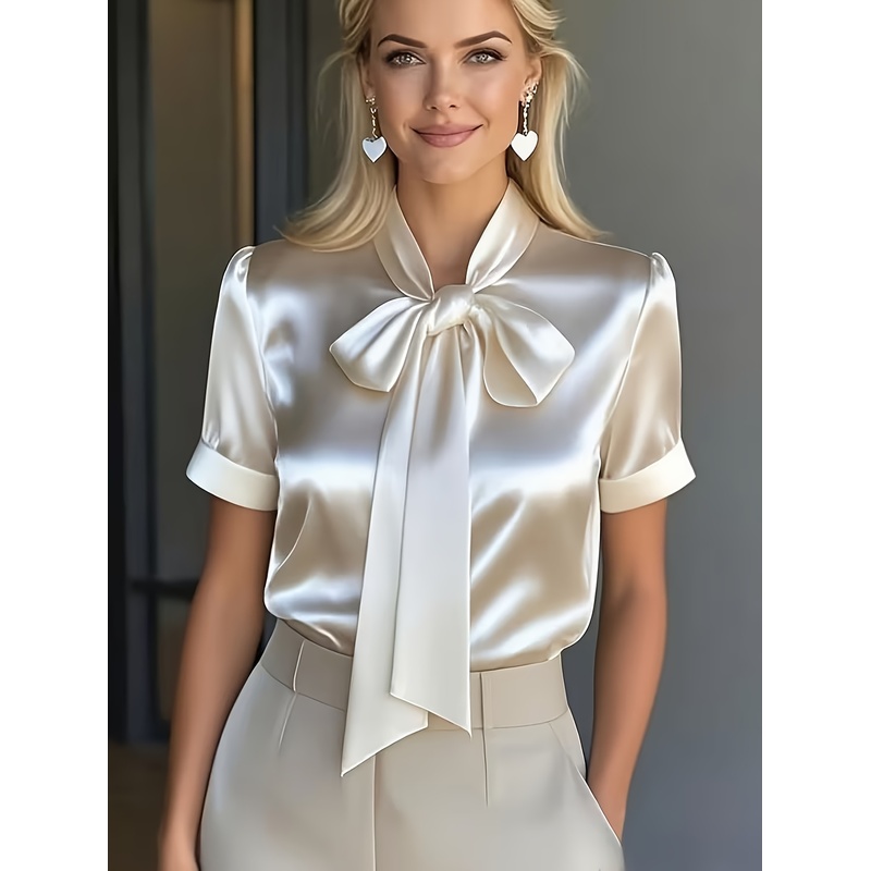 Women'S Elegant Short-Sleeve S - Women Formal Wear With Tie recension och pris