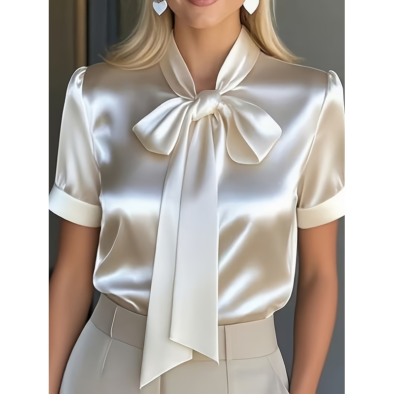 Women'S Elegant Short-Sleeve S - Women Formal Wear With Tie recension och pris